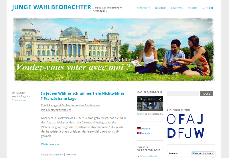 Screenshot: www.junge-wahlbeobachter.de