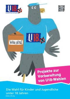 Cover: Methodenhandbuch U18 (Grafik: Koordinierungsstelle Berlin, Stiftung SPI, Drehscheibe Kinder- & Jugendpolitik)
